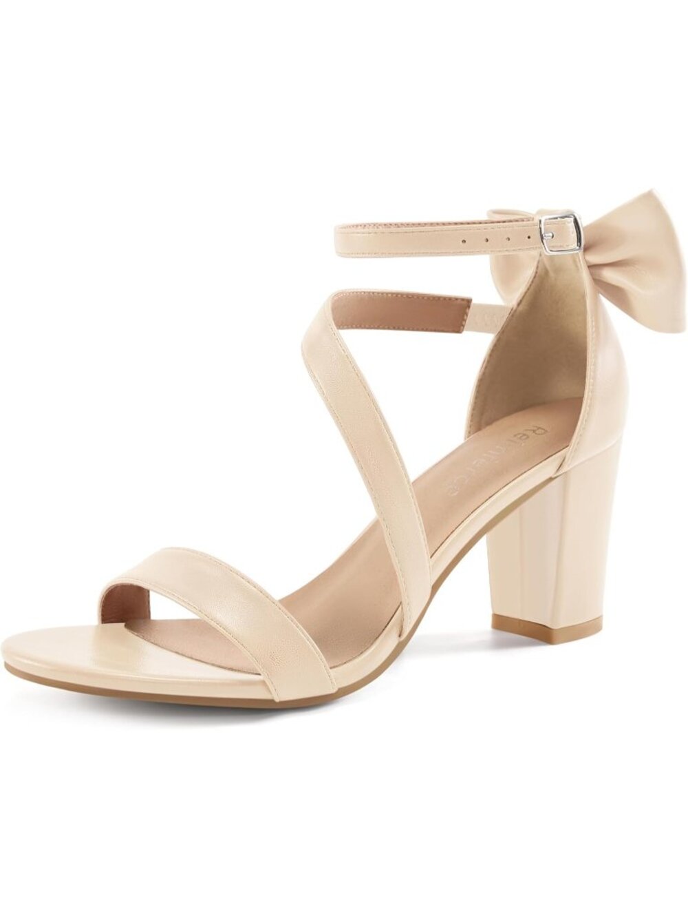 Women's Nude Faux Leather Comfortable Cute & Comfy Wedding Stylish Heel Sandals